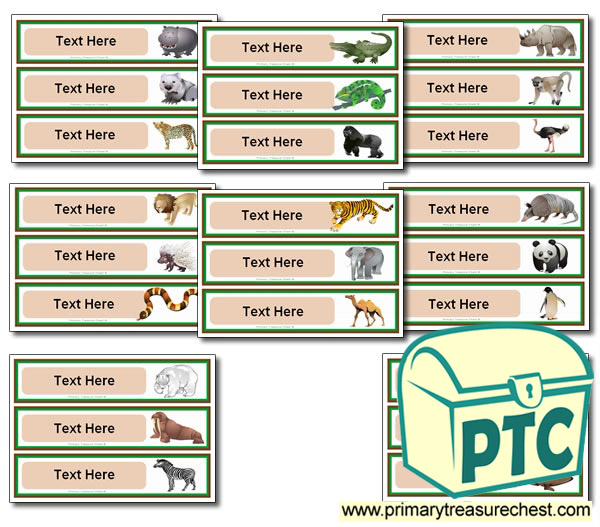 Various Animal Themed Pupil Drawer Labels (Large)
