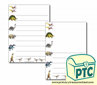 Dinosaur Themed Page Borders/Writing Frames (wide lines)