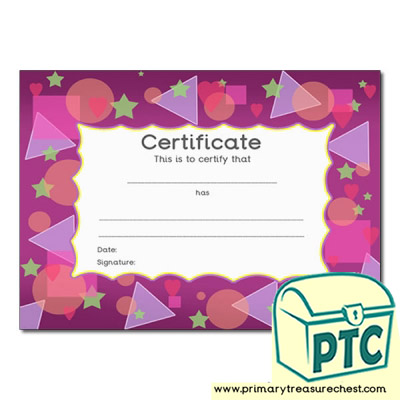 Shapes Themed Certificate