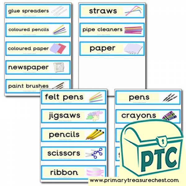Double mounted effect draw labels with Classroom Equipment images