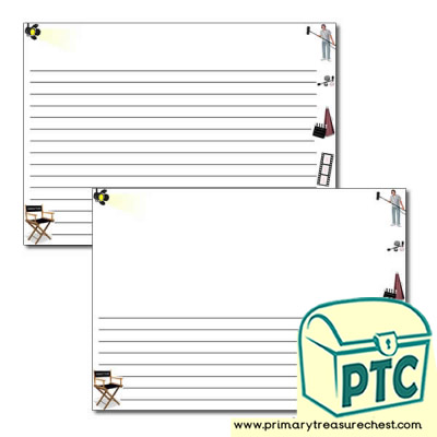 Film Studio Themed Landscape Page Border/Writing Frame (narrow lines)