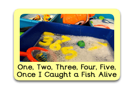 1, 2, 3, 4, 5, Once I caught a Fish Alive Themed Tuff Trays for Toddlers-EYFS Children - Learning Through Play Sessions