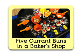 Five Currant Buns Themed Tuff Trays for Toddlers-EYFS Children - Learning Through Play Sessions