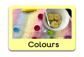Different colours Themed Tuff Trays for Toddlers-EYFS Children - Learning Through Play Sessions