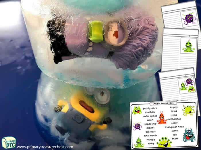 Space Frozen and Foamy Planet  -  Role Play Sensory Play - Tuff Tray Ideas Early Years / Nursery / Primary