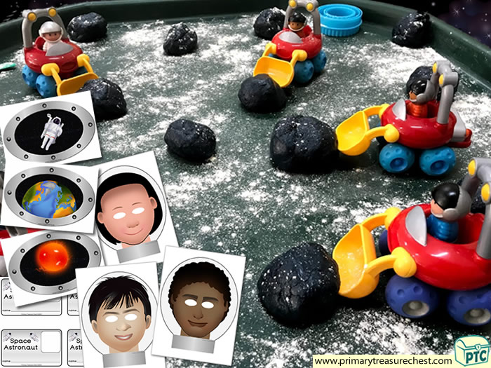 Space sensory playdough stars tuff tray - Role Play Sensory Play - Tuff Tray Ideas Early Years / Nursery / Primary