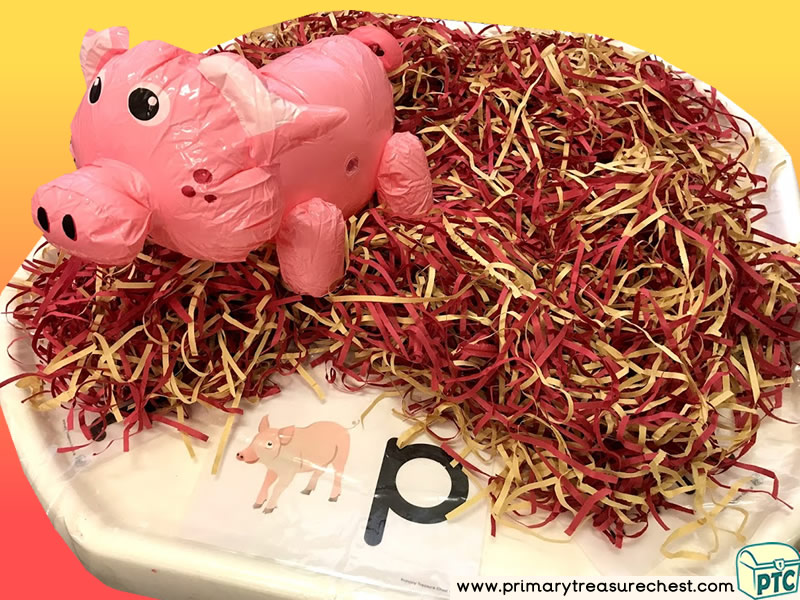 Chinese New Year - Pig Themed Phonics - Phonic Readiness - Letter Sound Multi-sensory – Shredded Paper Tuff Tray Ideas and Activities