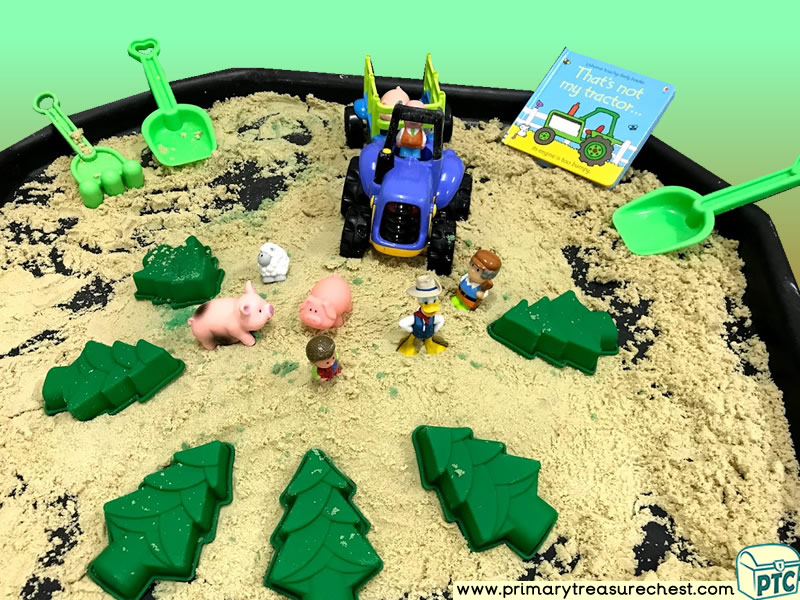 Farm Animals - Farm - That’s Not My Tractor Themed Small World Multi-sensory Sand Tuff Tray Ideas and Activities