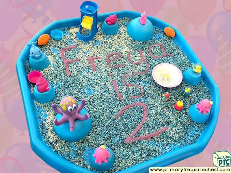 Birthday - Under The Sea Themed Small World - Multi-sensory - Coloured Rice Tuff Tray Ideas and Activities