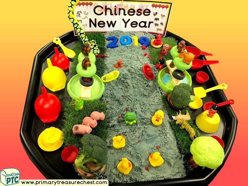Chinese New Year - Chinese New Year Story Themed Small World Multi-sensory - Sand Tuff Tray Ideas and Activities