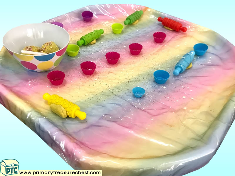 Rainbow Colours - Colours – Colour Sorting – Colour Recognition Themed Playdough - Multi-sensory Tuff Tray Ideas and Activities