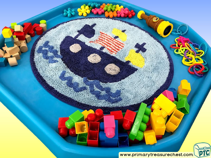 Pirates - Pirate Ship Themed Construction Multi-sensory Tuff Tray Ideas and Activities