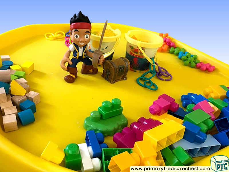 Pirates - Jake Themed Construction Multi-sensory Tuff Tray Ideas and Activities