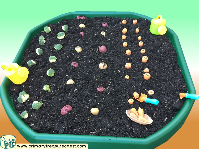 Food - Planting Vegetables - Growing - On the Farm Themed Discovery Multi-sensory Tuff Tray Ideas and Activities