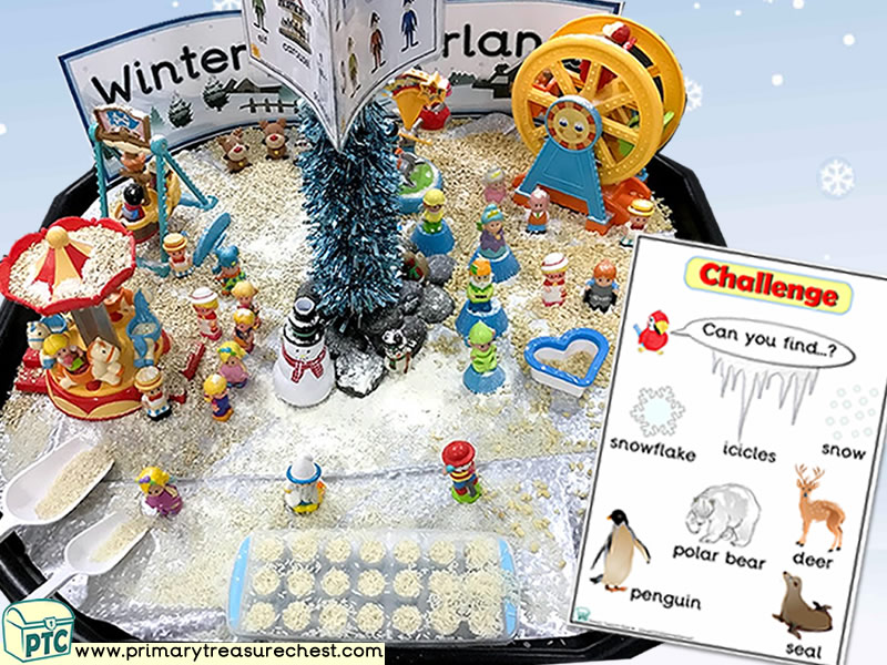 Winter - Winter Wonderland - Fun Fair Themed Small World Play - Multi- sensory Tuff Tray Ideas and Activities