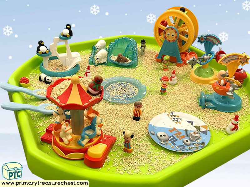 Winter - Winter Wonderland – Fun Fair Themed Small World Play – Multi- sensory – Cereals Tuff Tray Ideas and Activities 