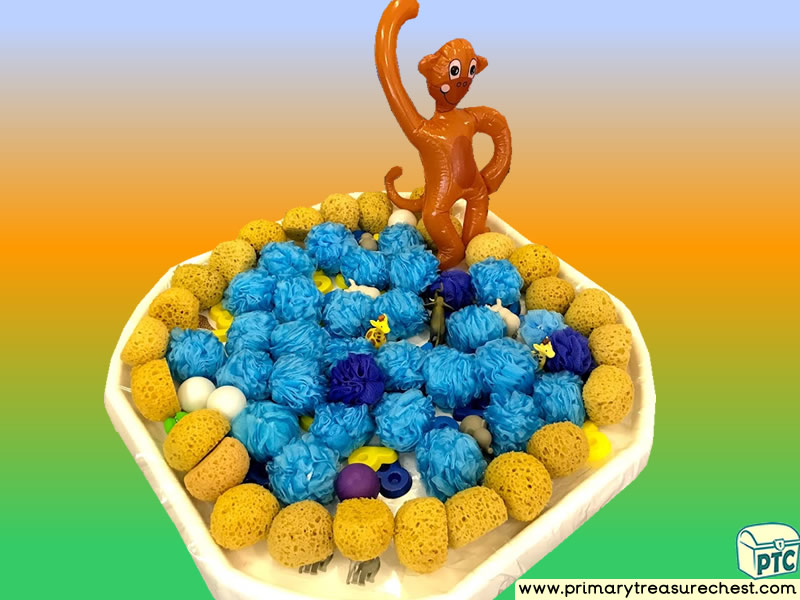 Safari - That’s Not My Monkey - Jungle Animal Themed Numbers  Multi-sensory - Sponges Tuff Tray Ideas and Activities