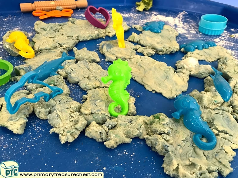 Sea life - Under the Sea Themed Playdough Multi-sensory Tuff Tray Ideas and Activities