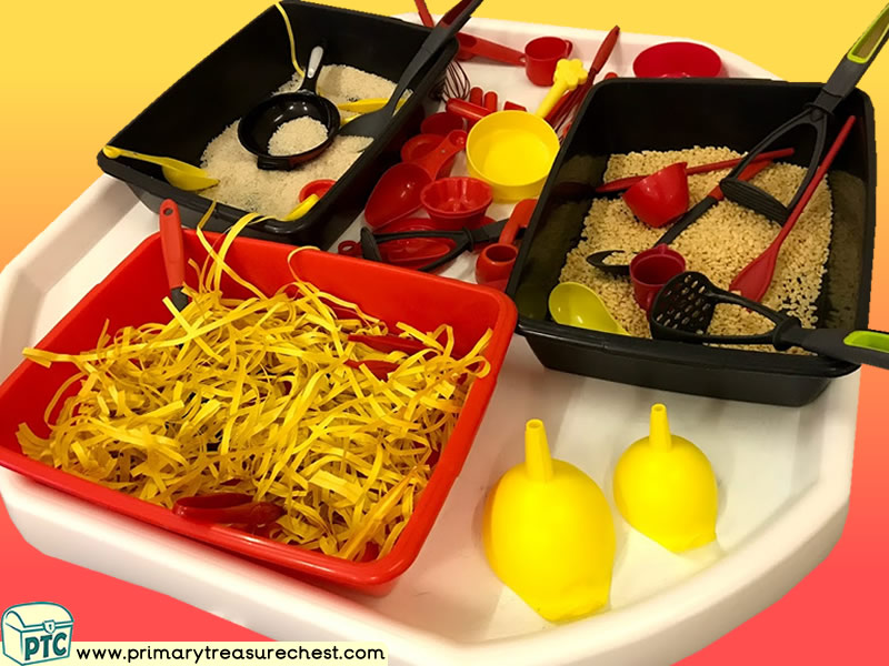Chinese New Year Themed Discovery Multi-sensory Shredded Paper – Cereals Tuff Tray Ideas and Activities