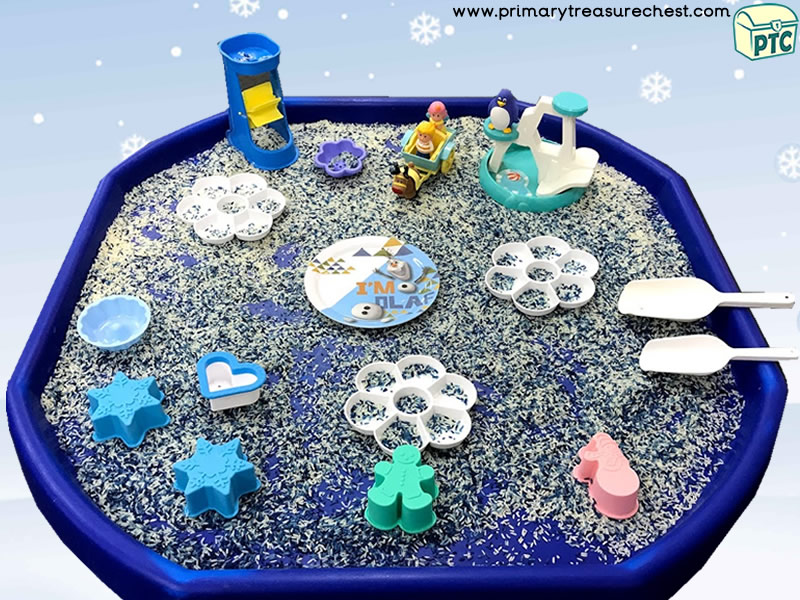 Winter - Snow Themed Small World Play – Multi- sensory Tuff Tray Ideas and Activities 