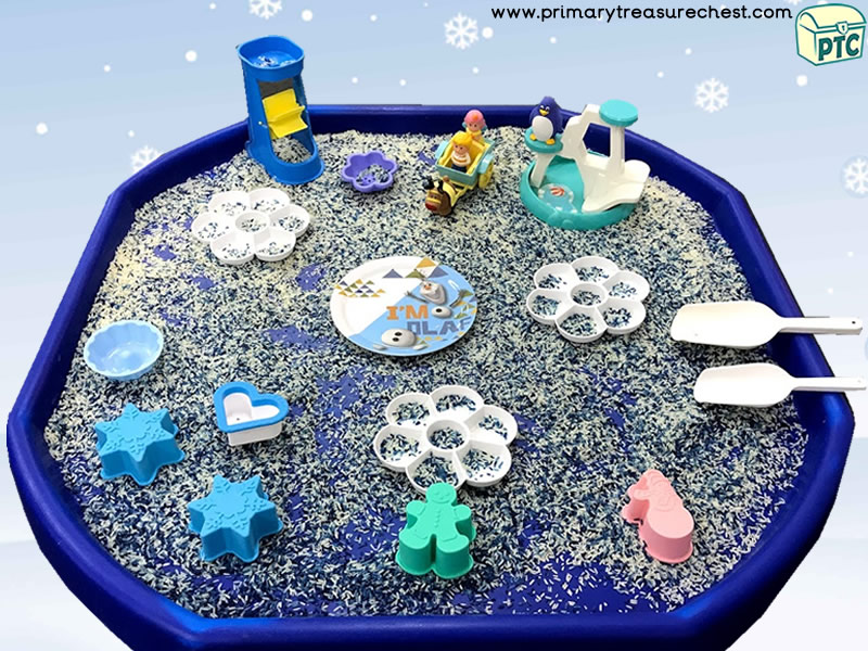 Winter - Snow Themed Small World Play – Multi- sensory Tuff Tray