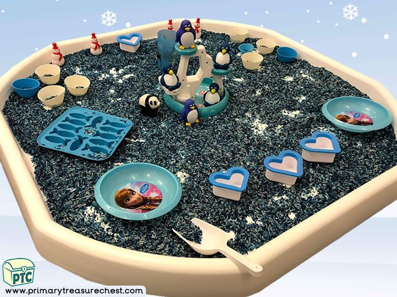 Winter - Snow – Penguin Themed Small World Play – Multi- sensory Tuff Tray Ideas and Activities 