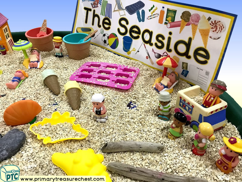Seaside - Ice Cream - Beach Themed Small World Multi-sensory - Cereals Tuff Tray Ideas and Activities