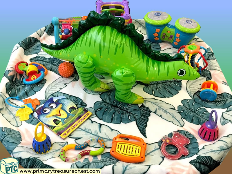 Dinosaur Themed Sensory Toys - Multi-sensory - Instruments Tuff Tray Ideas and Activities