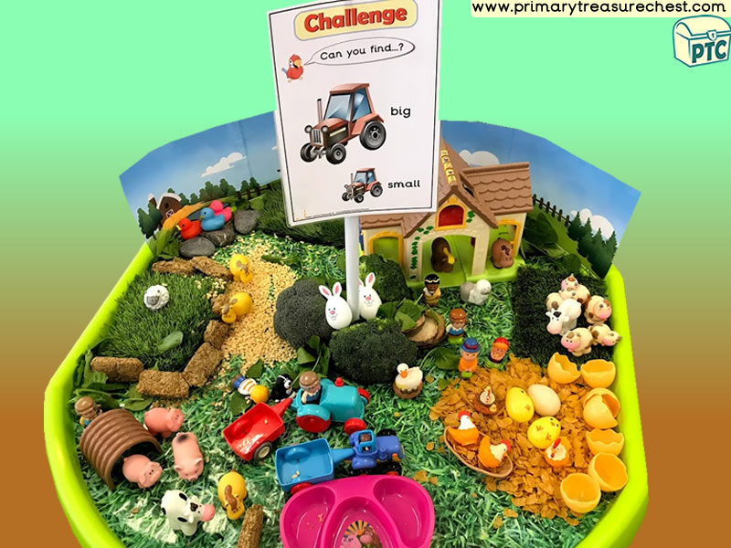Farm Animals - Farm - Foods - Harvest - Growing Themed Small World Multi-sensory Cereal Tuff Tray Ideas and Activities