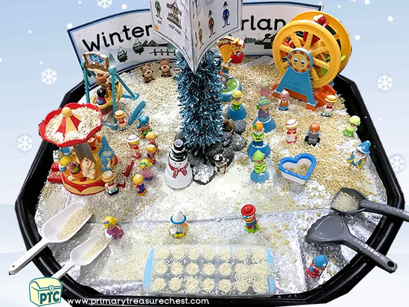 Christmas/Winter Wonderland - Fun Fair Themed Small World - Mark Making Multi-sensory – Cereals - Rice Tuff Tray Ideas and Activities