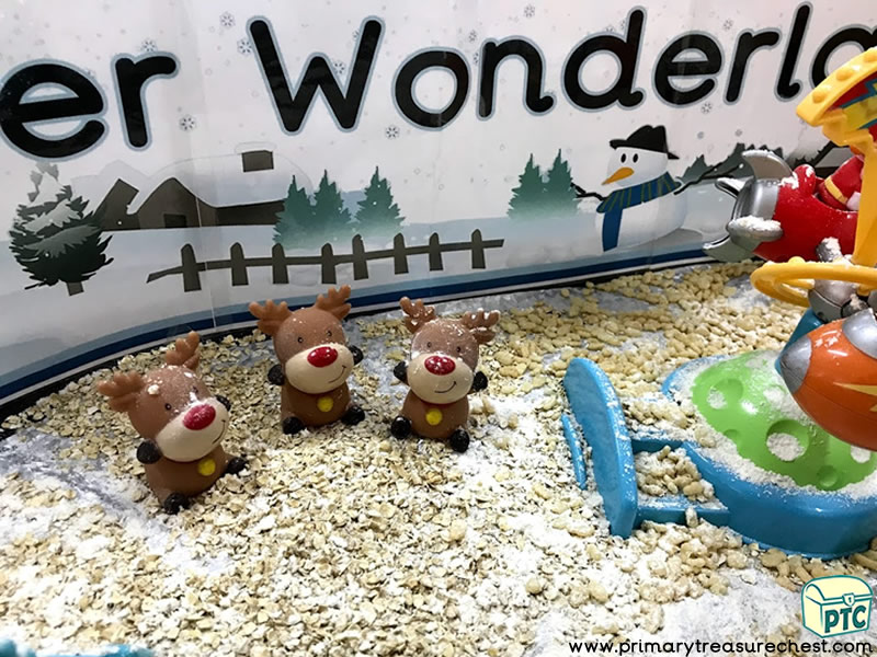 Christmas/Winter Wonderland - Reindeer - Fun Fair Themed Small World - Mark Making Multi-sensory – Cereals - Rice Tuff Tray Ideas and Activities