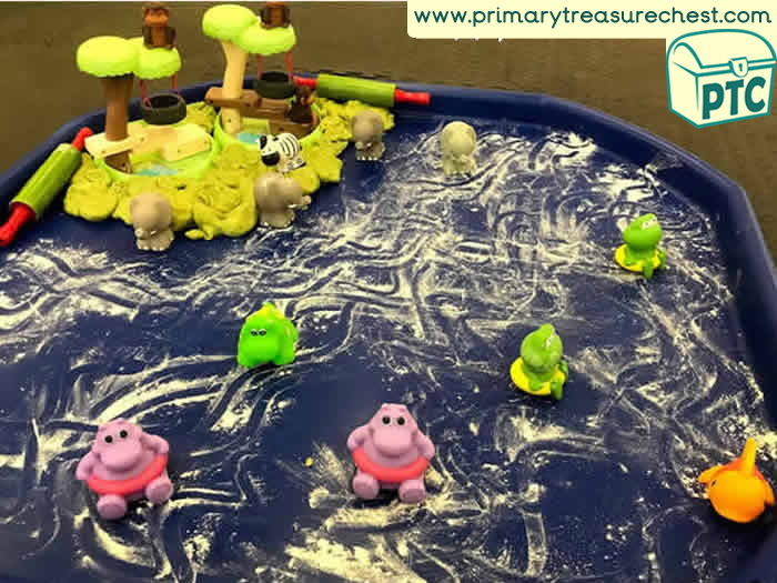Animals Water land playdough Themed Tuff Tray for Toddlers-EYFS Children 