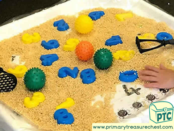 Space Rice Krispies Tray Numbers - Space Themed Tuff Tray for Toddlers-EYFS Children