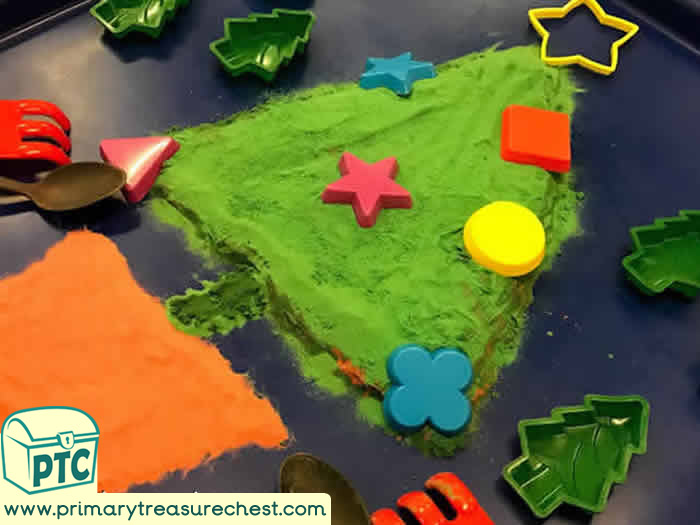Sand play Christmas tree tuff tray for Toddlers-EYFS Children 