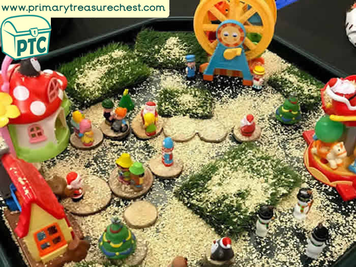 Winter Wonderland Christmas Small World Multi sensory tuff tray for Toddlers-EYFS Children 