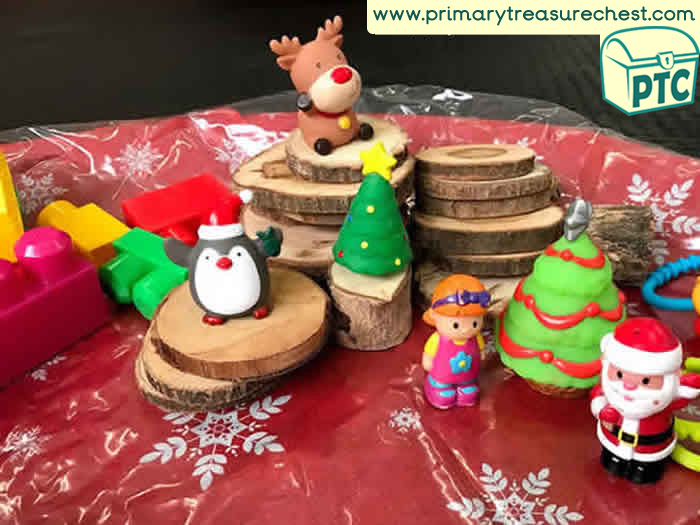 Christmas Construction Small World - Role Play Sensory Play - Tuff Tray Ideas Early Years / Nursery / Primary