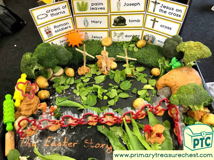 Easter Story Tuff Tray Small World Scene for Toddlers-EYFS Children