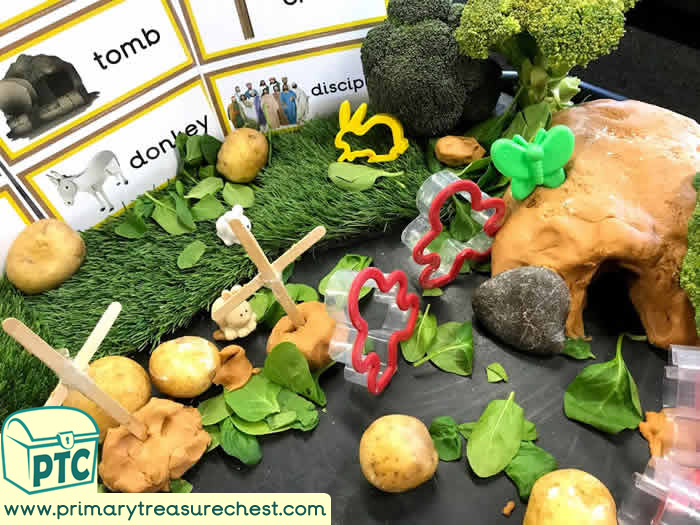 Easter Story Tuff Tray Small World Scene for Toddlers-EYFS Children