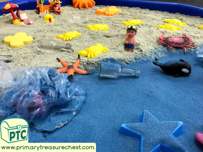 World Environment Day sand play tuff tray idea
