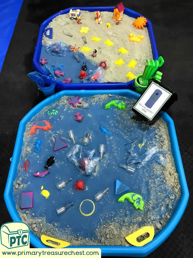 World Environment Day creative sand play tuff tray idea