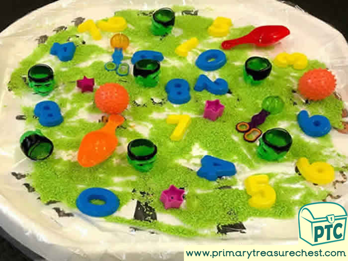 Halloween Frank Numbers - Role Play Sensory Play - Tuff Tray Ideas Early Years / Nursery / Primary 