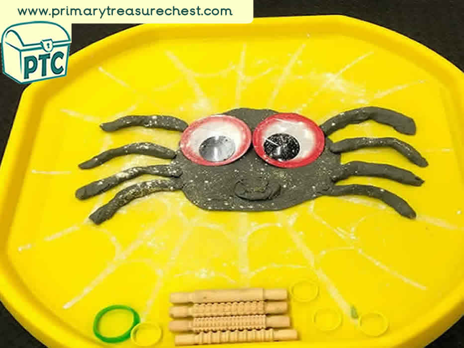 Halloween Spider play dough - Role Play Sensory Play - Tuff Tray Ideas Early Years / Nursery / Primary 
