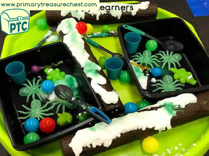 Halloween frothy pond - Role Play Sensory Play - Tuff Tray Ideas Early Years / Nursery / Primary 