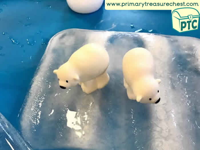 Ice Polar Bears Role Play  Sensory Play - Spot Tray - Tuff Tray Ideas Early Years / Nursery / Primary 