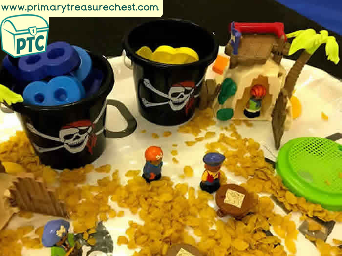 Number Maths Pirates Hidden Numbers Small World Play - Pirates Numbers Small World Play - Role Play Sensory Play - Tuff Tray Ideas Early Years / Nursery / Primary 
