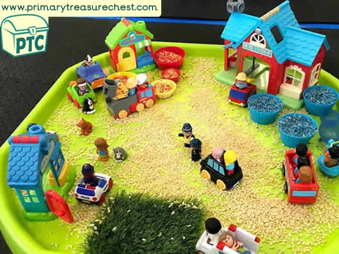 People Who Help Us Fire Fighters, Ambulance, Police,  Role Play  Sensory Play - Tuff Tray Ideas Early Years / Nursery / Primary 