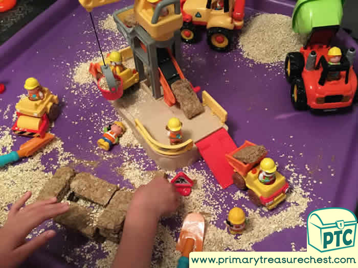 Building site Themed Tuff Tray for Toddlers-EYFS Children