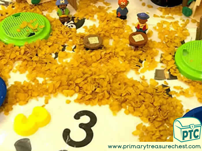 Pirates Numbers Small World Play - Role Play  Sensory Play - Tuff Tray Ideas Early Years / Nursery / Primary 