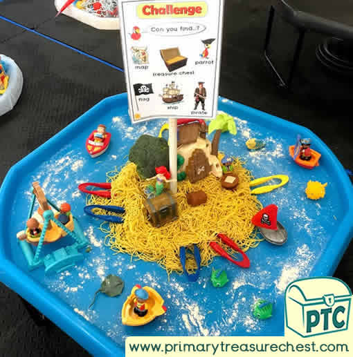 Pirates Small World Sensory Play - Role Play  Sensory Play - Tuff Tray Ideas Early Years – Tuff Spot / Nursery / Primary