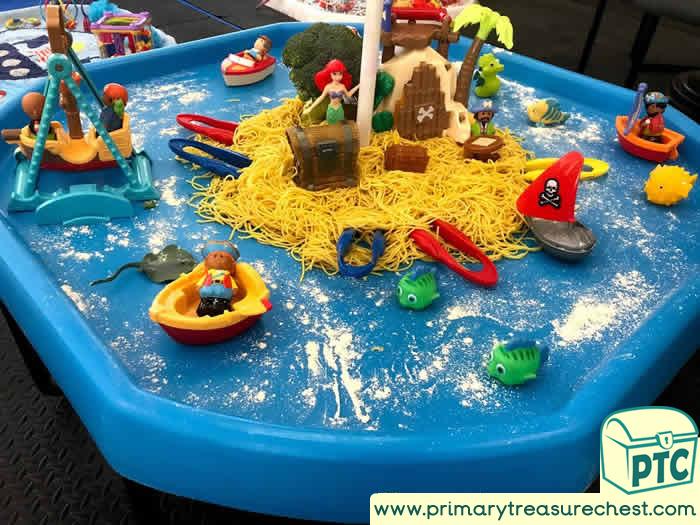 Pirates Small world sensory play and mark making - Role Play  Sensory Play - Tuff Tray Ideas Early Years – Tuff Spot / Nursery / Primary